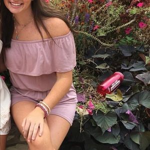 Purple/pink off the shoulder romper!